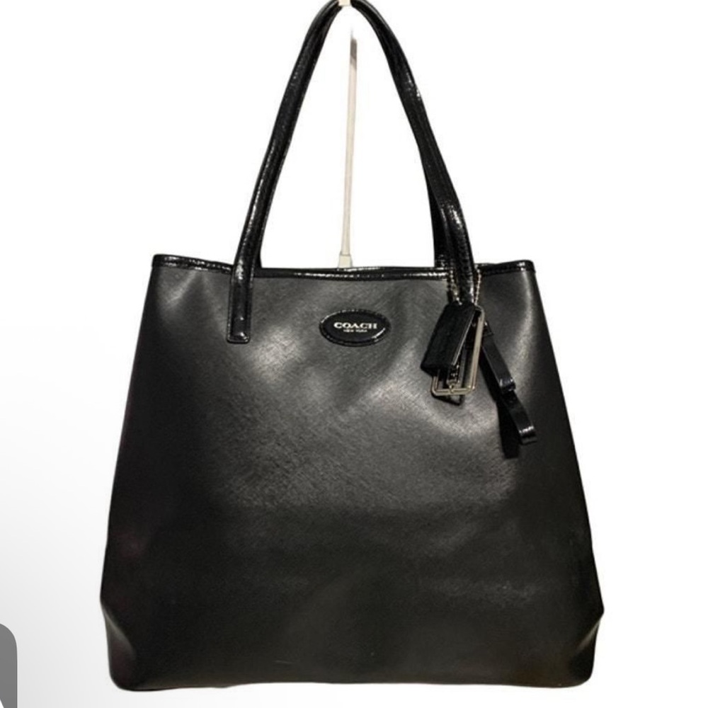 Coach Metro Black Leather Tote